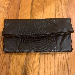 Sephora black faux leather clutch